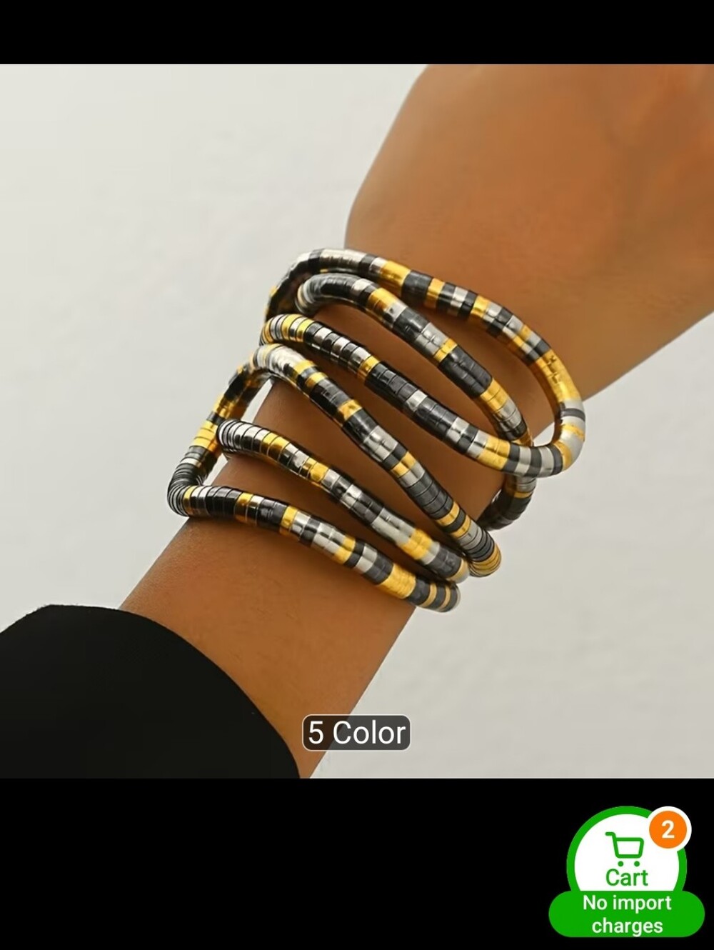 Source Unknown Gold/Silver Adjustable Coil Bracelet - Picture 7 of 12